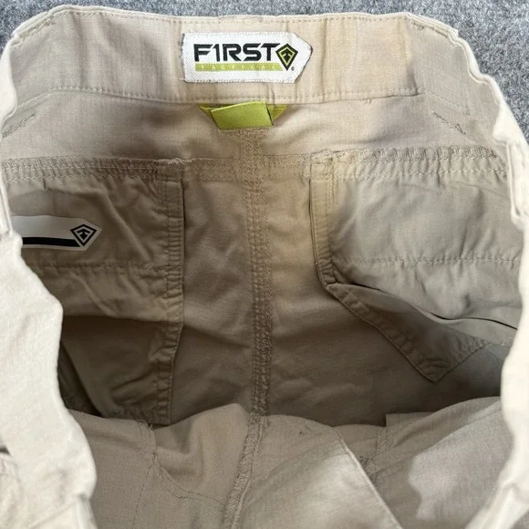 First Tactical Pants Mens 32x30 Beige Cargo Ripstop Outdoor Workwear Police - Picture 6 of 13